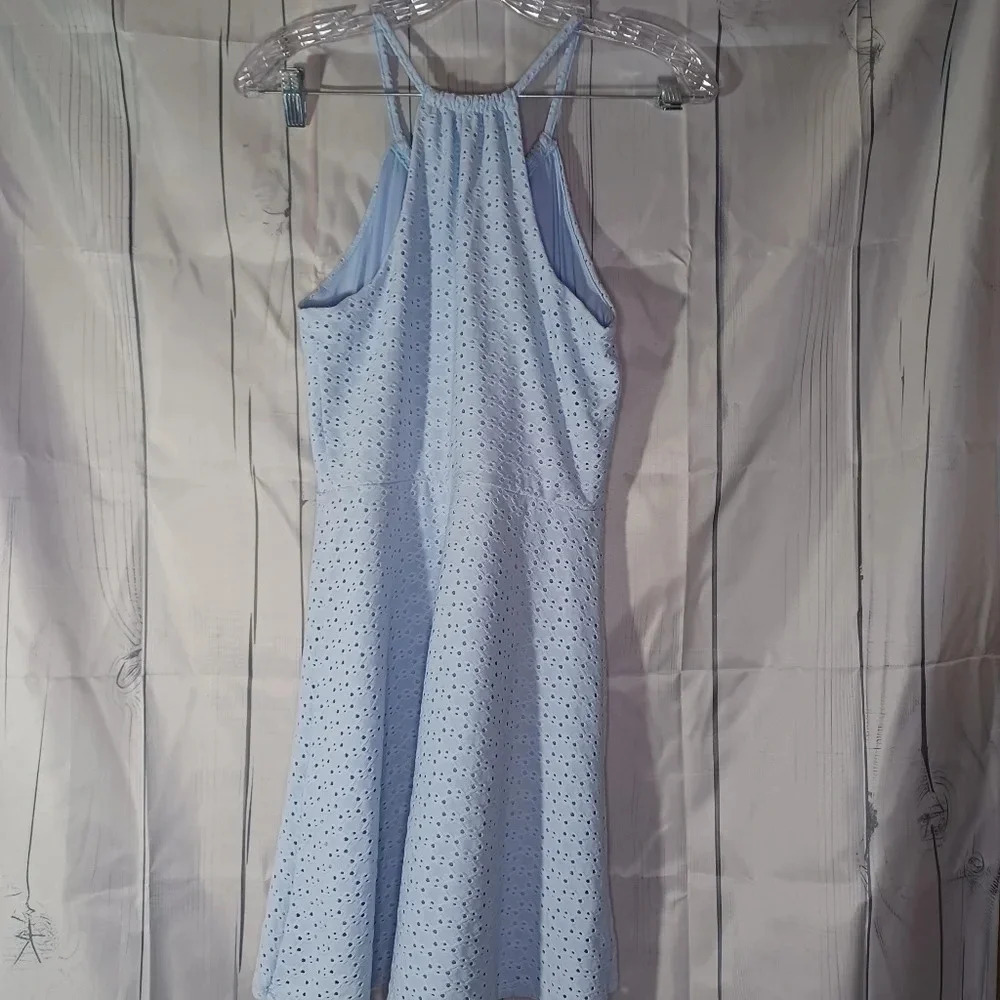 Candie’s 90’s Y2K Coquette Eyelet Lace Keyhole halter fit & flare summer dress - Picture 6 of 8